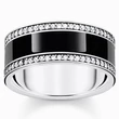 Kép 1/2 - Thomas Sabo ezüst fekete szalagos gyűrű - TR2446-691-11-54