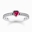 Kép 1/3 - Thomas Sabo piros szív ezüst gyűrű - TR2448-640-10-48