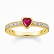 Kép 1/3 - Thomas Sabo piros szív arany gyűrű - TR2448-995-10-54