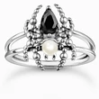 Kép 1/2 - Thomas Sabo fekete pók gyűrű édesvízi gyönggyel - TR2480-167-7-48