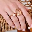 Kép 3/3 - Thomas Sabo sárga arany organikus formájú gyűrű - TR2486-413-39-50