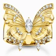 Kép 1/2 - Thomas Sabo aranyozott nagy pillangó gyűrű - TR2495-414-14-52