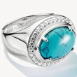 Kép 2/4 - Thomas Sabo türkiz ovális ezüst gyűrű - TR2505-405-17
