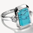 Kép 2/3 - Thomas Sabo türkiz nyolccszög ezüst gyűrű - TR2506-405-17