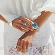 Kép 3/3 - Thomas Sabo türkiz nyolccszög ezüst gyűrű - TR2506-405-17
