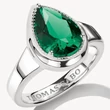 Kép 1/3 - Thomas Sabo zöld csepp cirkónia köves ezüst gyűrű - TR2522-699-6