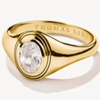 Kép 2/3 - Thomas Sabo ovális cirkónia köves aranyozott gyűrű - TR2523-414-14