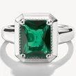 Kép 2/3 - Thomas Sabo elyndra zöld cirkónia köves nyolcszög foglalatú ezüst gyűrű - TR2528-699-6