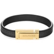 Kép 1/2 - Tommy Hilfiger arany csatos fekete bőr férfi karkötő - 2790561