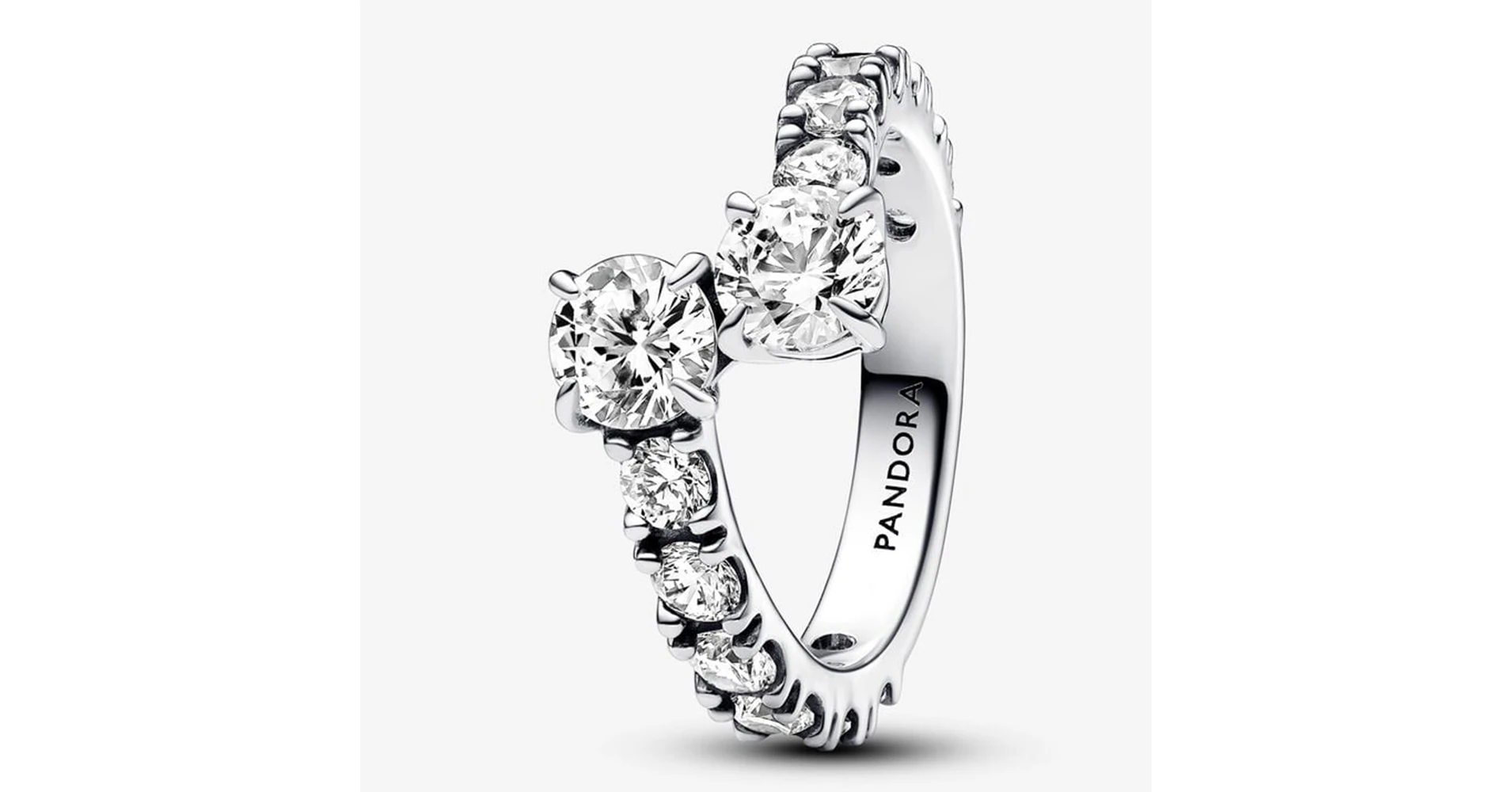 Pandora szikrázó átlapolt szalagok gyűrű - 193149C01-56 - Pandora gyűrűk