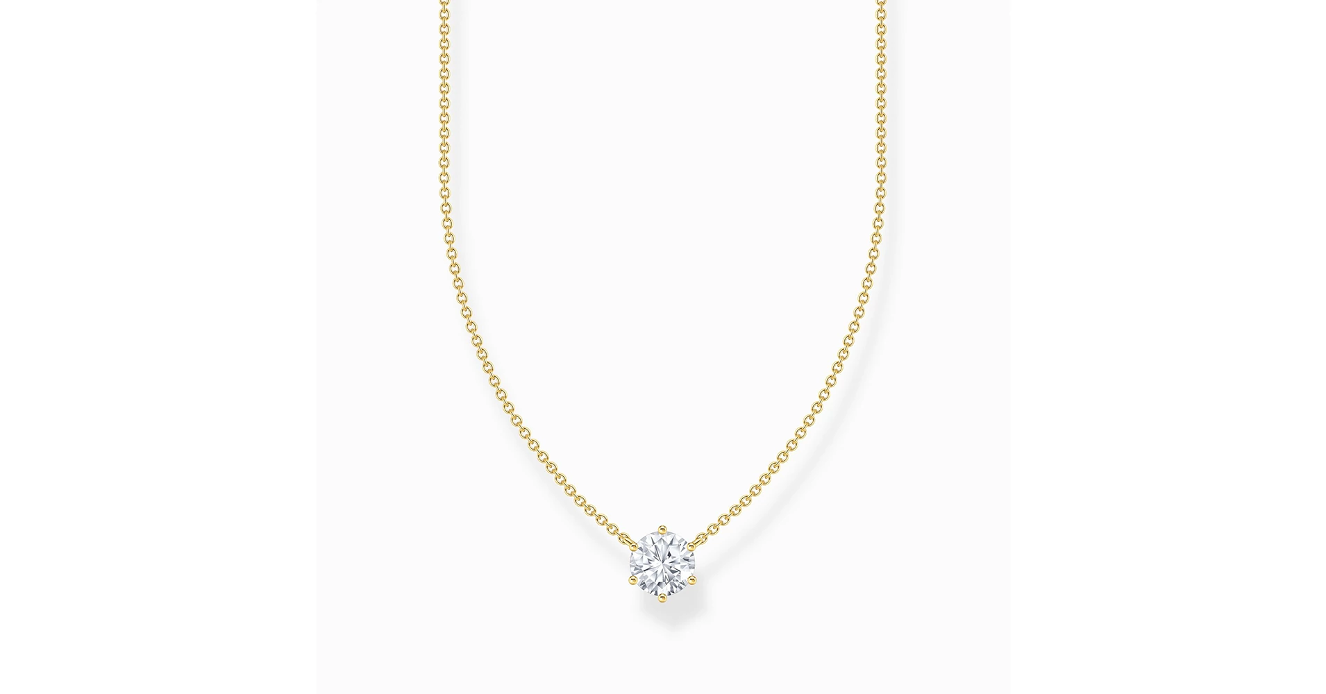 THOMAS SABO KE2158 414 14 L45V   Collana da donna in argento sterling 925 placcato oro giallo 750, design marittimo, lunghezza 45 cm, KE2158 414 14 L45V, 45 cm, Argento sterling Oro Giallo, Zirconia