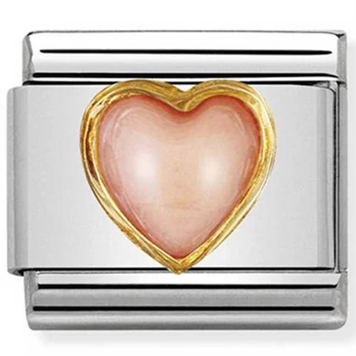 Nomination rózsaszín szív charm - 030501/10