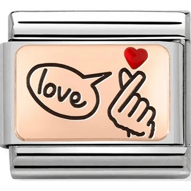 Nomination ezüst charm rozé "LOVE" - 430201/19