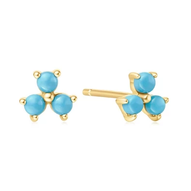 Ania Haie aranyozott fülbevaló türkiz kővel - E063-04G