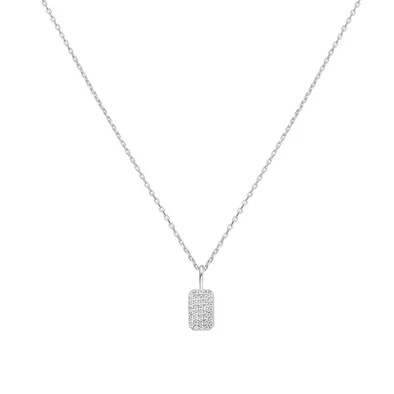Ania Haie ezüst nyaklánc cirkónia köves téglalap medállal - N064-01H