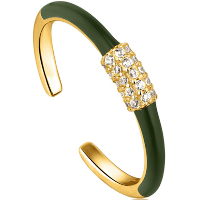 Ania Haie állítható zöld tűzzománcos gyűrű - R031-01G-G