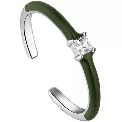 Ania Haie állítható zöld tűzzománcos gyűrű - R031-02H-G
