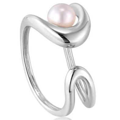 Ania Haie ezüst állítható gyűrű gyönggyel - R043-02H