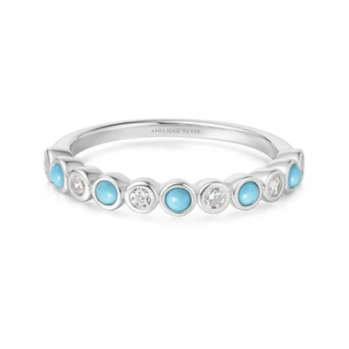 Ania Haie ezüst gyűrű türkizzel és cirkóniával - R063-01H-56