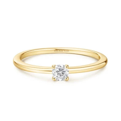 Ania Haie aranyozott gyűrű cirkóniával - R064-01G-54