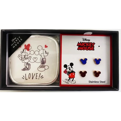 Disney Mickey fülbevalók porcelán ékszertartóval - CMB02