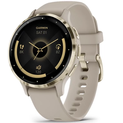 Garmin Venu 3S francia szürke-krémarany, szilikon szíjjal (ED) - 010-02785-02