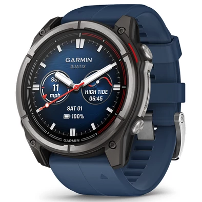 Garmin Quatix 8 – 51 mm, AMOLED, Sapphire Titanium, captain blue szilikon szíjjal (ED XD) - 010-02905-91 Garmin Quatix 8 – 51 mm, AMOLED, Sapphire Titanium, captain blue szilikon szíjjal (ED XD) - 010-02905-91