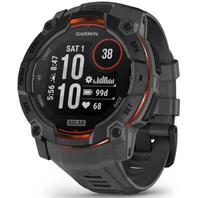 Garmin Instinct 3, 50mm Solar, Fekete, sötétszürke szíjjal (ED) - 010-02935-00