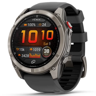 Garmin Fenix 8 Pro 51mm AMOLED Sapphire Titanium grafit/fekete szilikon szíjjal (ED XD) - 010-03199-11