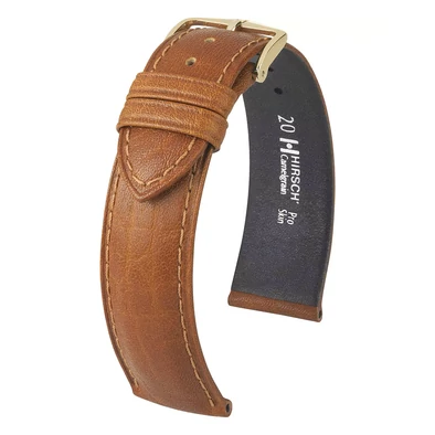 Hirsch mézbarna borjú bőr óraszíj  14mm - Camelgrain L - 01009010-1-14