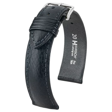 Hirsch fekete borjú bőr óraszíj  22mm - Camelgrain L - 01009050-2-22
