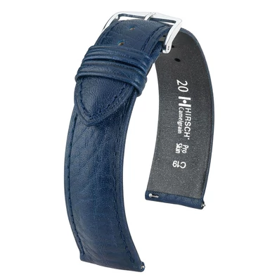 Hirsch kék borjú bőr óraszíj  20mm - Camelgrain L - 01009080-2-20