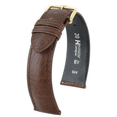 Hirsch sötétbarna borjú bőr óraszíj  10mm - Camelgrain M NQR - 01009115-1-10