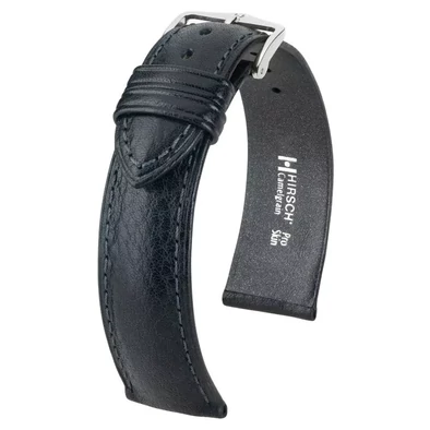Hirsch fekete borjú bőr óraszíj  18mm - Camelgrain XL - 01009250-2-18