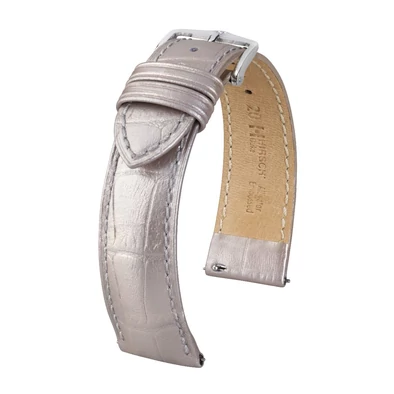 Hirsch ezüst borjú bőr óraszíj  18mm - Duke Metallic M - 01027130-2-18 Hirsch ezüst borjú bőr óraszíj  18mm - Duke Metallic M - 01027130-2-18