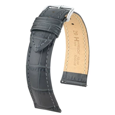 Hirsch szürke borjú bőr óraszíj  18mm - Duke L - 01028030-2-18