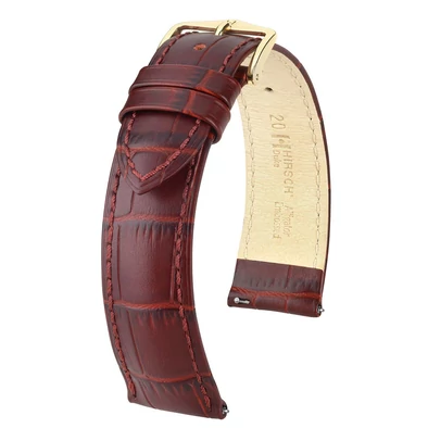 Hirsch bordó borjú bőr óraszíj  18mm - Duke L - 01028060-1-18