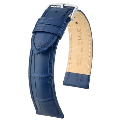 Hirsch kék borjú bőr óraszíj  18mm - Duke L NQR - 01028080NQ-2-18