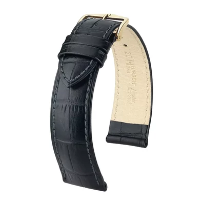 Hirsch fekete borjú bőr óraszíj  12mm - Duke M - 01028150-1-12