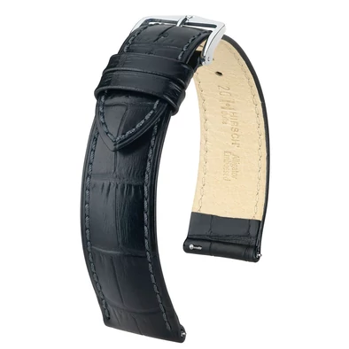 Hirsch fekete borjú bőr óraszíj  16mm - Duke M - 01028150-2-16