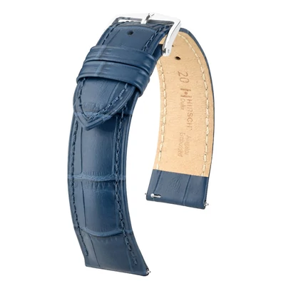 Hirsch kék borjú bőr óraszíj  12mm - Duke M - 01028180-2-12