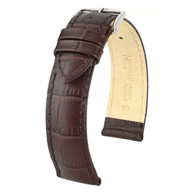 Hirsch barna borjú bőr óraszíj  18mm - Duke XL - 01028210-2-18