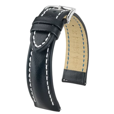 Hirsch fekete borjú bőr óraszíj  18mm - Heavy Calf L - 01475050-2-18