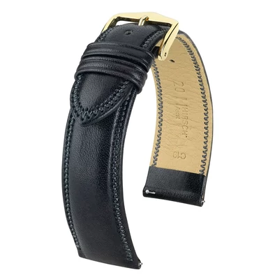 Hirsch fekete borjú bőr óraszíj  18mm - Ascot L - 01575050-1-18