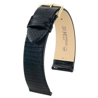 Hirsch fekete gyík bőr óraszíj  8mm - Lizard M NQR - 01766150-1-08