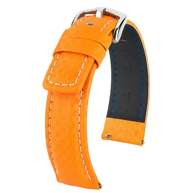 Hirsch narancsságra borjú bőr óraszíj  20mm - Carbon L - 02592076-2-20