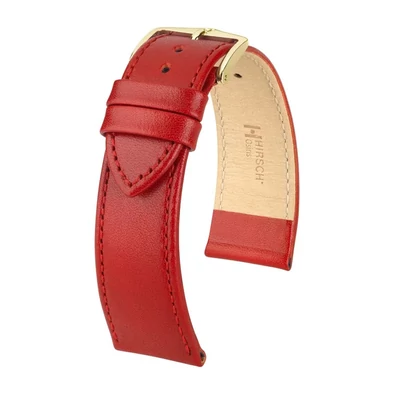 Hirsch piros borjú bőr óraszíj  12mm - Osiris M - 03475120-1-12