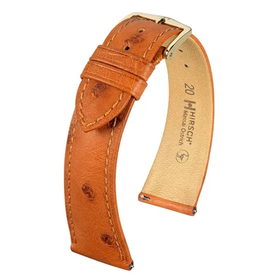 Hirsch aranybarna strucc bőr óraszíj  17mm - Massai Ostrich L - 04362070-1-17