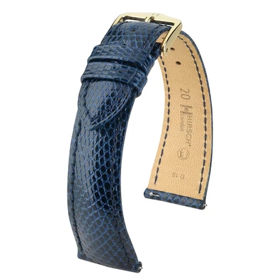 Hirsch kék gyík bőr óraszíj  17mm - London L - 04366080-1-17