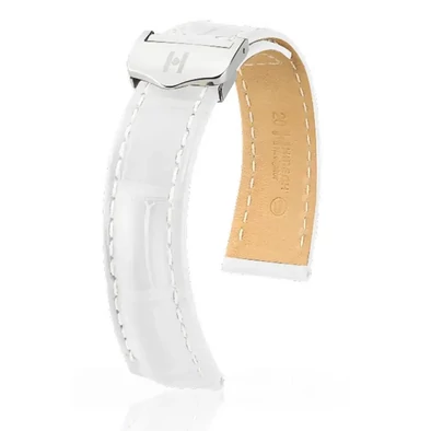 Hirsch fehér aligátor bőr óraszíj  18mm - Navigator - no buckle - 07007409-0-1816